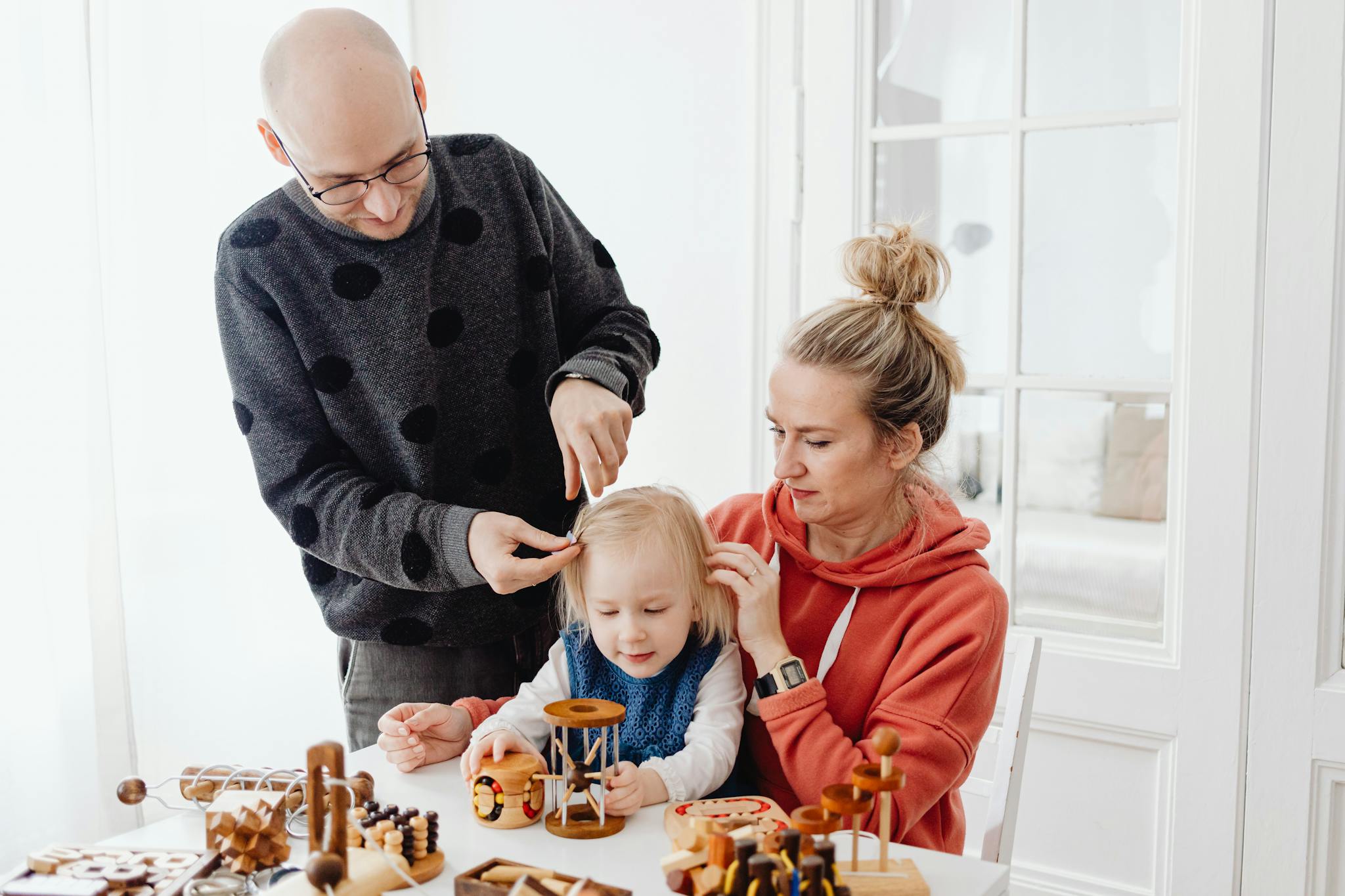 family spending quality time together playing with